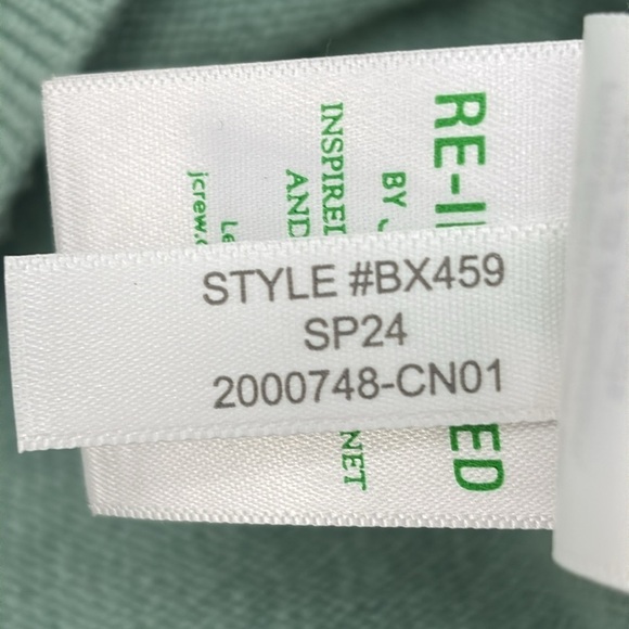 J. Crew Cashmere relaxed cropped V-neck sweater mint Seagram green S NWT BX459 - Picture 8 of 13